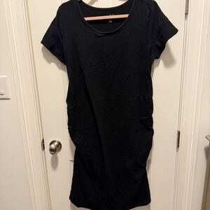 Black Short Sleeve Maternity Dress